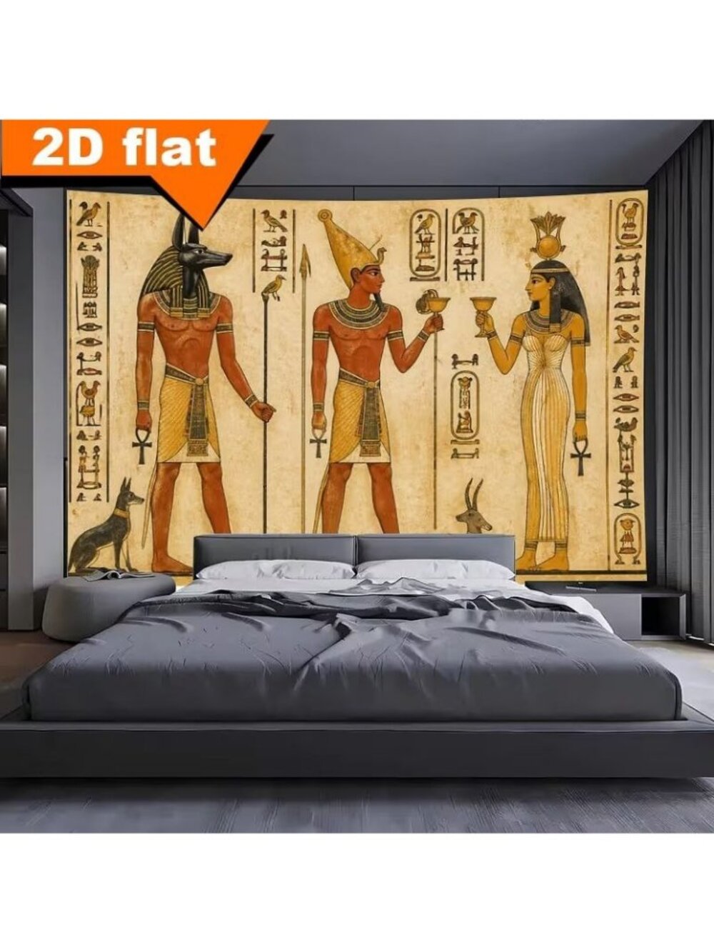 1Pc Ancient Egyptian Hieroglyphics figures wall Banner Mural Home Decor 59x39.3"